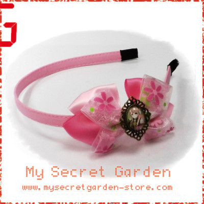 Vocaloid  巡音ルカ Luka Megurine Anime Cabochon Hair Bows ( Hair Clip or Hair Band )